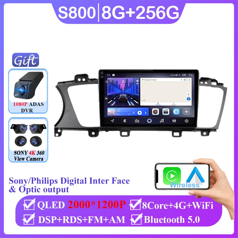 Android 14 For KIA K7 Cadenza 2013 2014 2015 2016 2017 Auto Radio Stereo Carplay Multimedia Video Player Navigation No 2din DVD