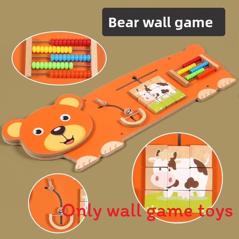 Wooden Educational Wall Toy For Kids With Puzzle Blocks For Preschool Classroom Decor