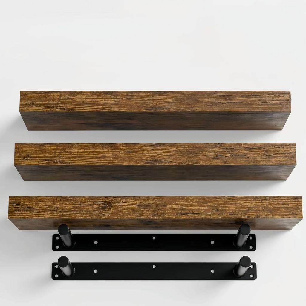 Wall Mounted Storage Shelf One Piece Floating Shelf Bathroom Living Room Kitchen Storage Rack Wall Mount Organizer Solid Wood