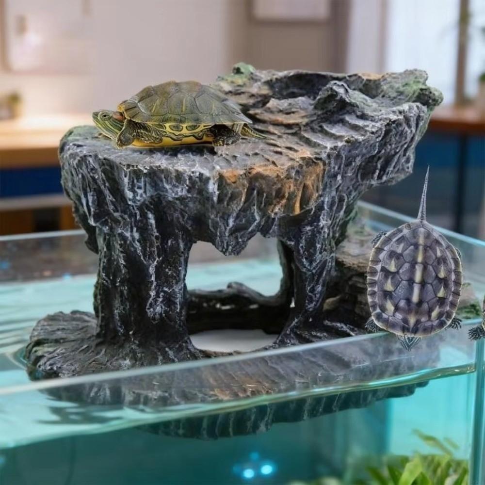 Non-Toxic Turtle Basking Platform Resin Reptile Hiding Cave  Aquarium Decoration