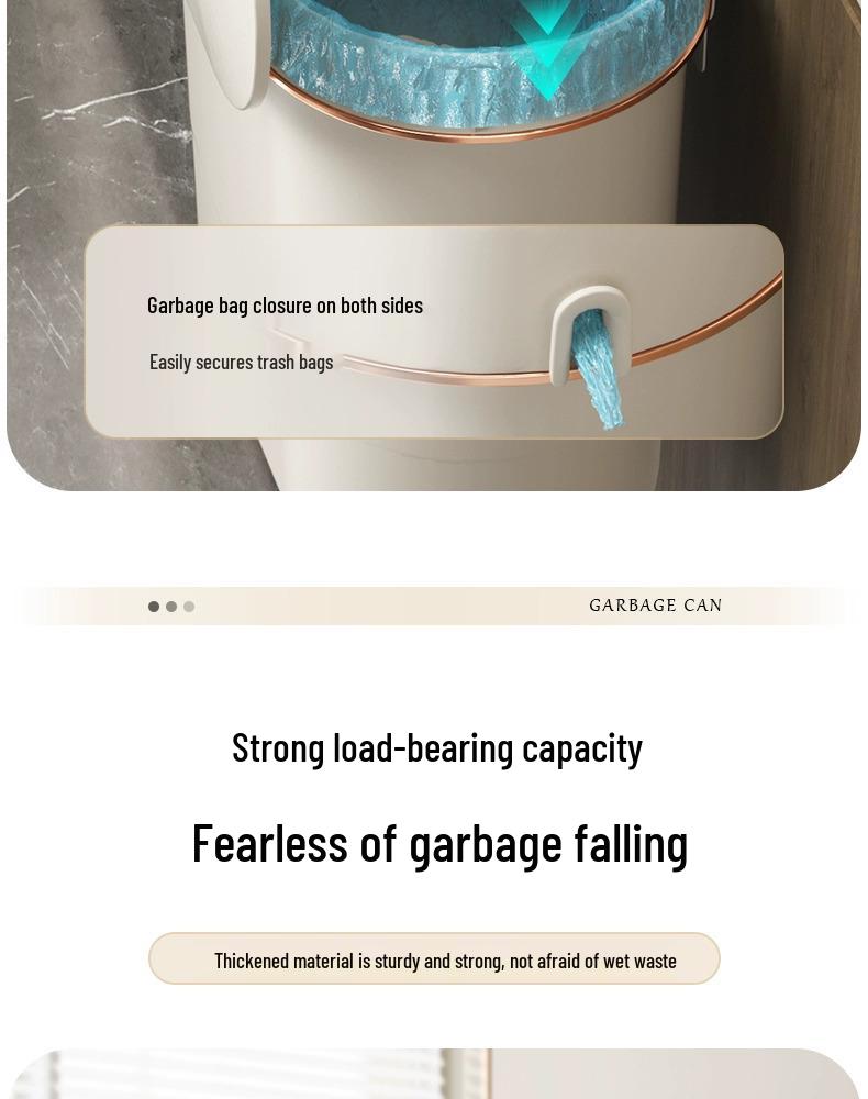 Wall-Mounted Kitchen & Bathroom Trash Can with Lid - Slim Waste Basket for Tight Spaces