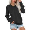 Women Sweatshirt Casual Long Sleeve Pullover V Neck Solid Color Lightweight Warm With Pockets