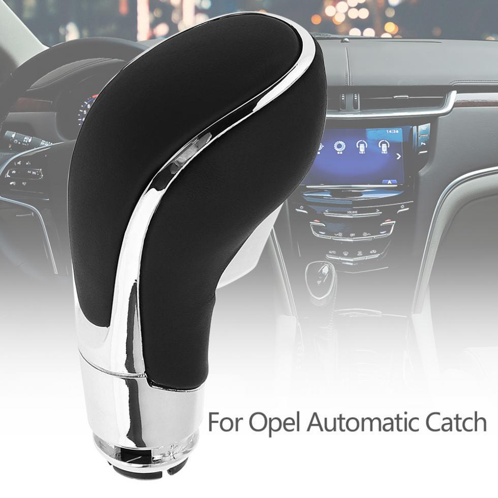 Plastique + cuir chromage argenté voiture Transmission automatique levier de vitesse manette de vitesse pommeau de levier