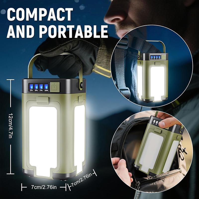 Solar Camping Light Rechargeable Portable LED Lights, with USB Charging, Waterproof IPX4