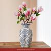 Chinese Magnolia Vase: High-Grade Blue & White Porcelain for Elegant Living Room Decor