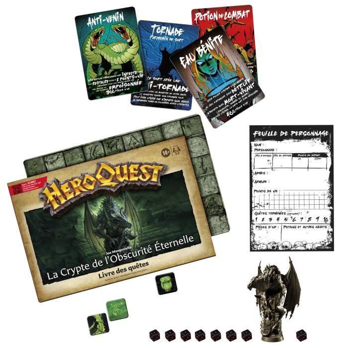 HeroQuest Pack de quête La crypte de l’obscurité éternelle, jeu de rôle, jeu de plateau, système de jeu HeroQuest requis, Avalon Hil