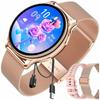Women's Smartwatch Watch With Calling Function Gold Polish Menu Round Heart Rate