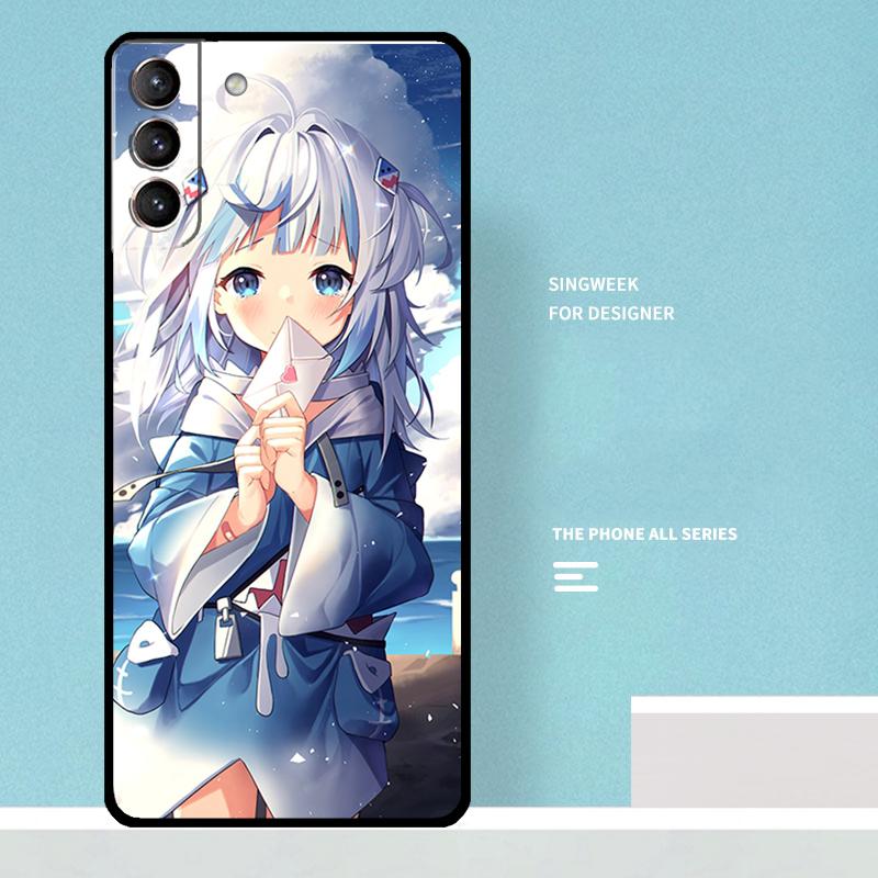 Anime Hololive Gawr Gura Case For Samsung Galaxy S24 Ultra S20 S21 S22 S23 S25 Ultra S9 S10 Plus S25 FE Phone Cover