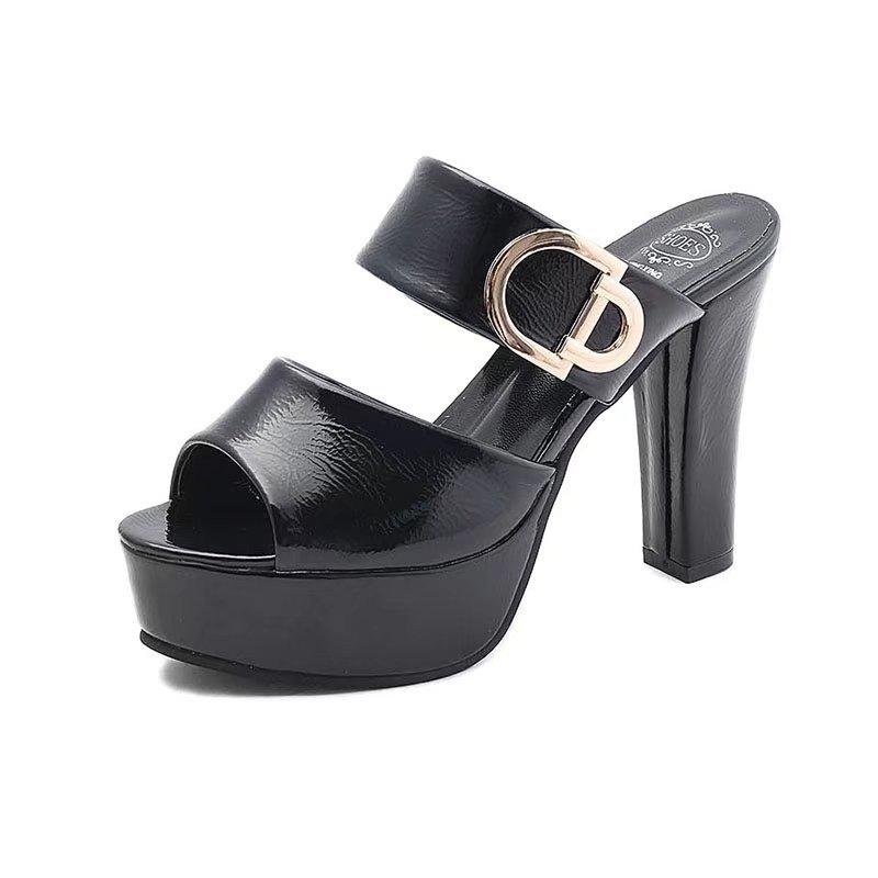 2018 Summer Korean Style Women's Chunky Heel Platform Sandals & Slippers