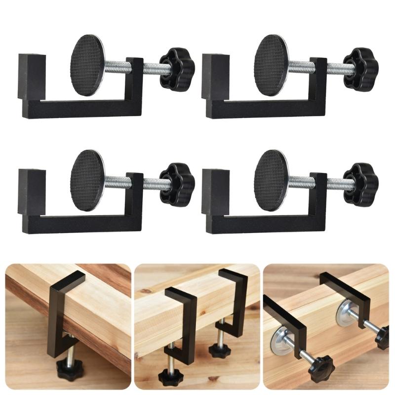 4Pcs 10-57mm Reversed Woodworking C-Clamp Adjustable Table Clamp Adjustable Work Surfaces Mounting Bracket Enduring