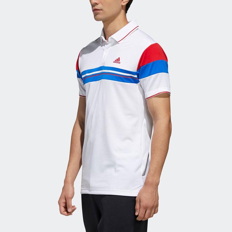 Adidas Color Block Tennis Polo Shirt Men Tops White FK1406