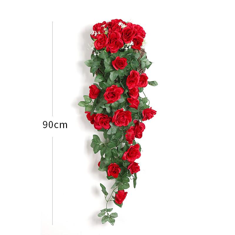 Artificial Flower Rattan Decoration Wall Hanging Roses Home Decor Accessories Wedding Decorative Flowers Wreath Room Decoration
