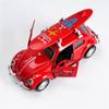 1:36 Červený Volkswagen Brouk Kovový Model s Surfovým Prknem, Slitina Model na Zatáhnutí s Otevíracími Dveřmi, Retro Letní Plážová Hračka pro Děti