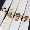 6 Sets of Creative Oil Dripping Diamond Christmas Tree Horns Christmas Boots Napkin Rings 24 Pieces