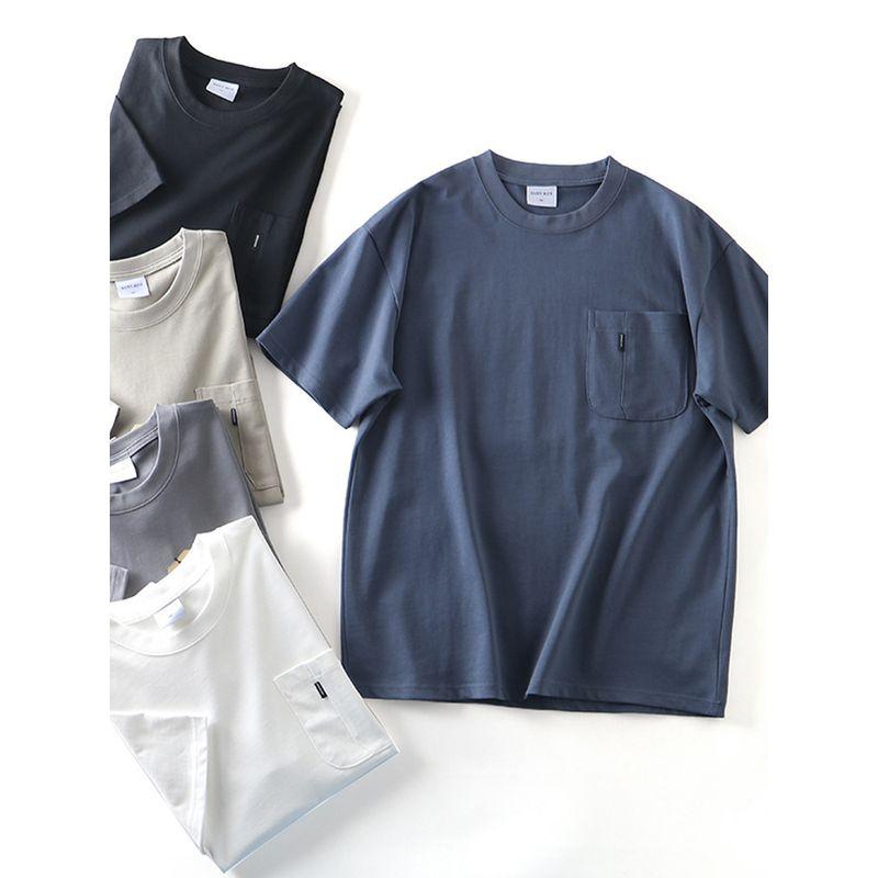 American Retro Heavy Weight Pure Cotton Pocket Short Sleeve T-Shirt Men 2024 New Arrival Trendy Base Shirt Export Cotton T-shirt