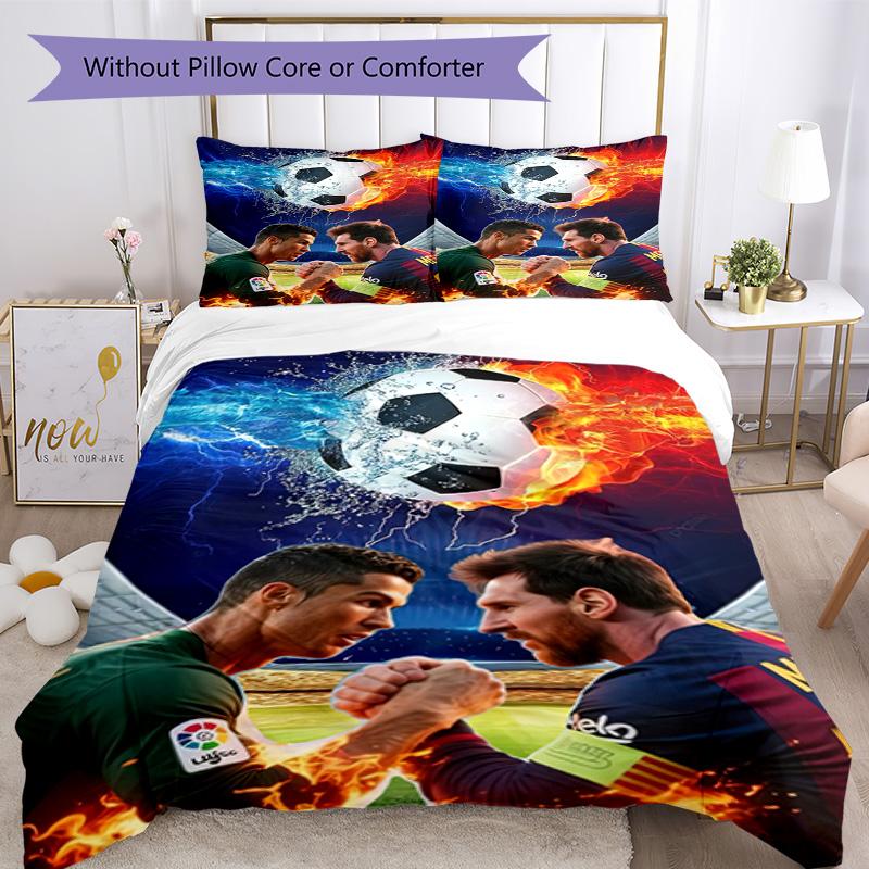 Cristiano Ronaldo Bettwäsche-Set Atmungsaktiver Bettbezug mit Kissenbezügen Heimdekoration Geburtstagsgeschenk