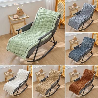 55x180cm Thickened Striped Lounge Chair Cushion Rattan Rocking Chair Cushion Soft Back Cushion Outdoor Patio Lounger Cover Pad