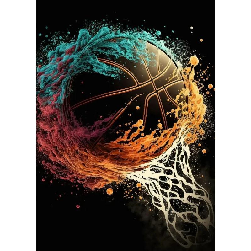 Nordic Colorful Sport Basketball Posters Prints Canvas Painting Sports Wall Art Picture for Kid Teen Boys Gift Room Gym Decor