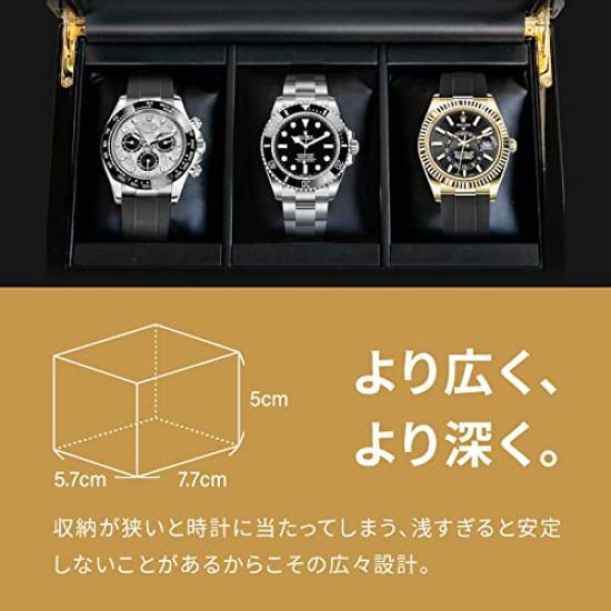 IGIMI Luxury Wooden Watch Box with Holds 3 Compatible with Regalo Nero Black IG-ZERO 40A-1W Window, Watches, (IG04020301001)