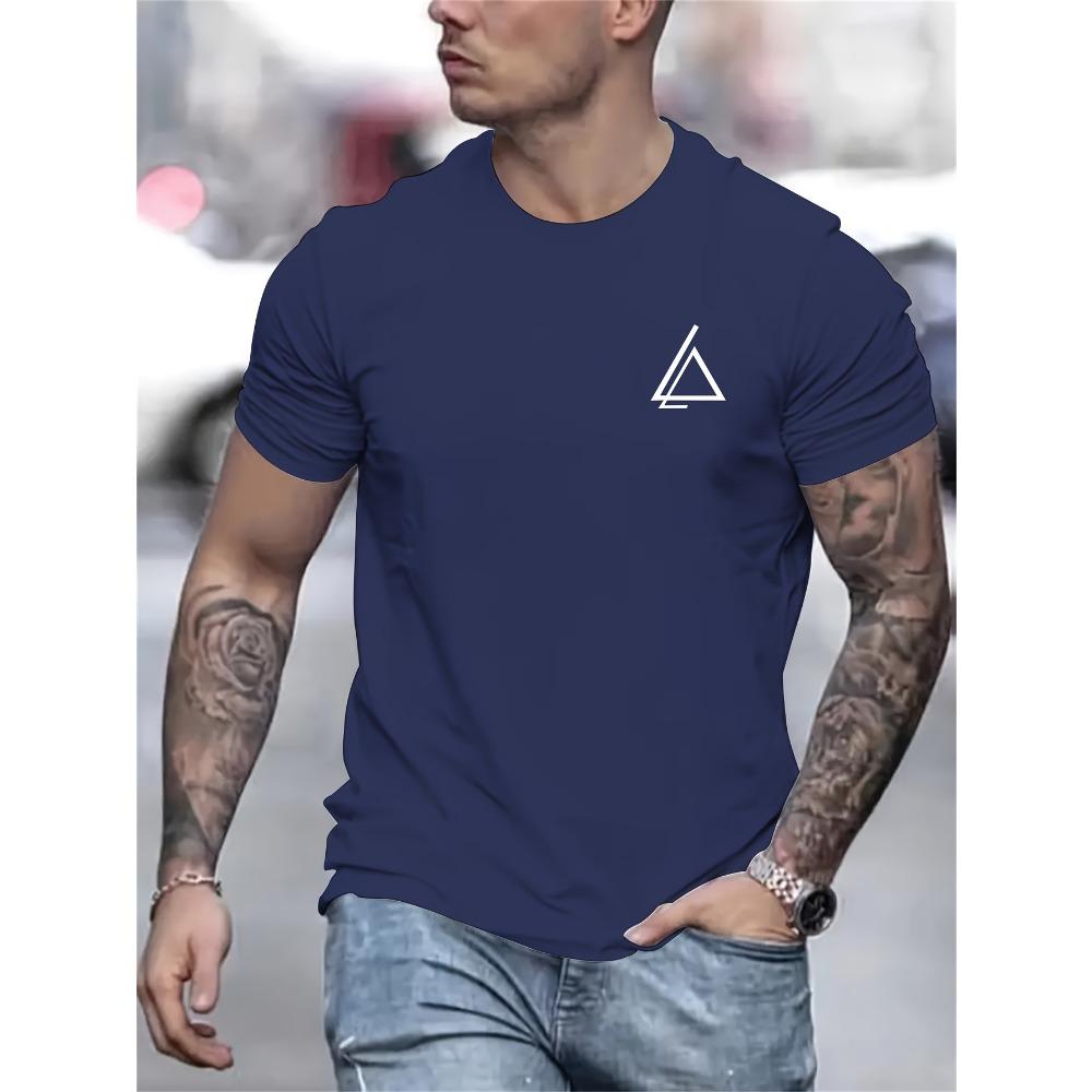 Men Summer Printed T-Shirt Loose Plus Size Short Sleeve S