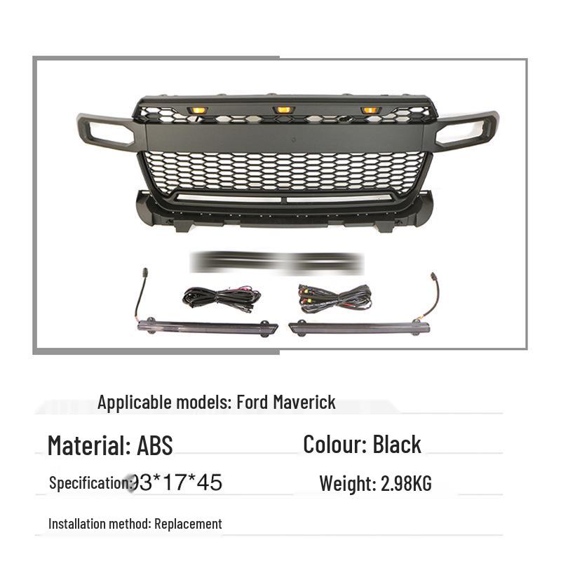 Ford Maverick Grille Center Mesh Front Bumper with Lights