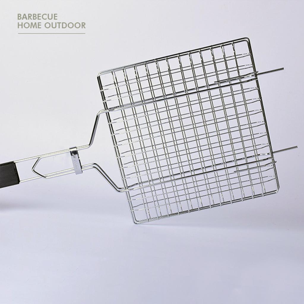Grilling Basket Non-Stick Barbecue Basket Heavy Duty BBQ Tools Grill Basket for Meats Fish Vegetables Steak