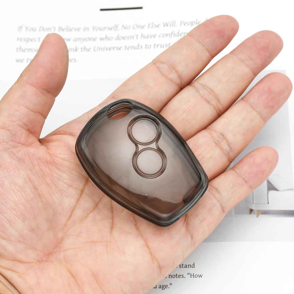 Black Transparent TPU Auto Shell Fob Car Key Case Cover for Renault Master Modus Dacia Duster Clio Trafic Twingo Kangoo Sandero