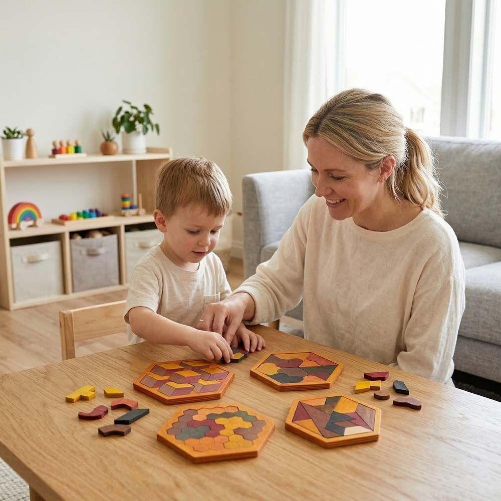 Challenges Wooden Tangram Puzzle Interactive Jigsaw Puzzle Board  Boys Girls