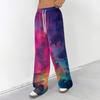Women's Casual And Fashionable Printed Elastic Waist Loose Wide Leg Pants