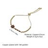 RY Copper Plated 18K Gold Flower Geometric Connector Bracelet Gold Ball Chain Adjustable Length Fashion Jewelry