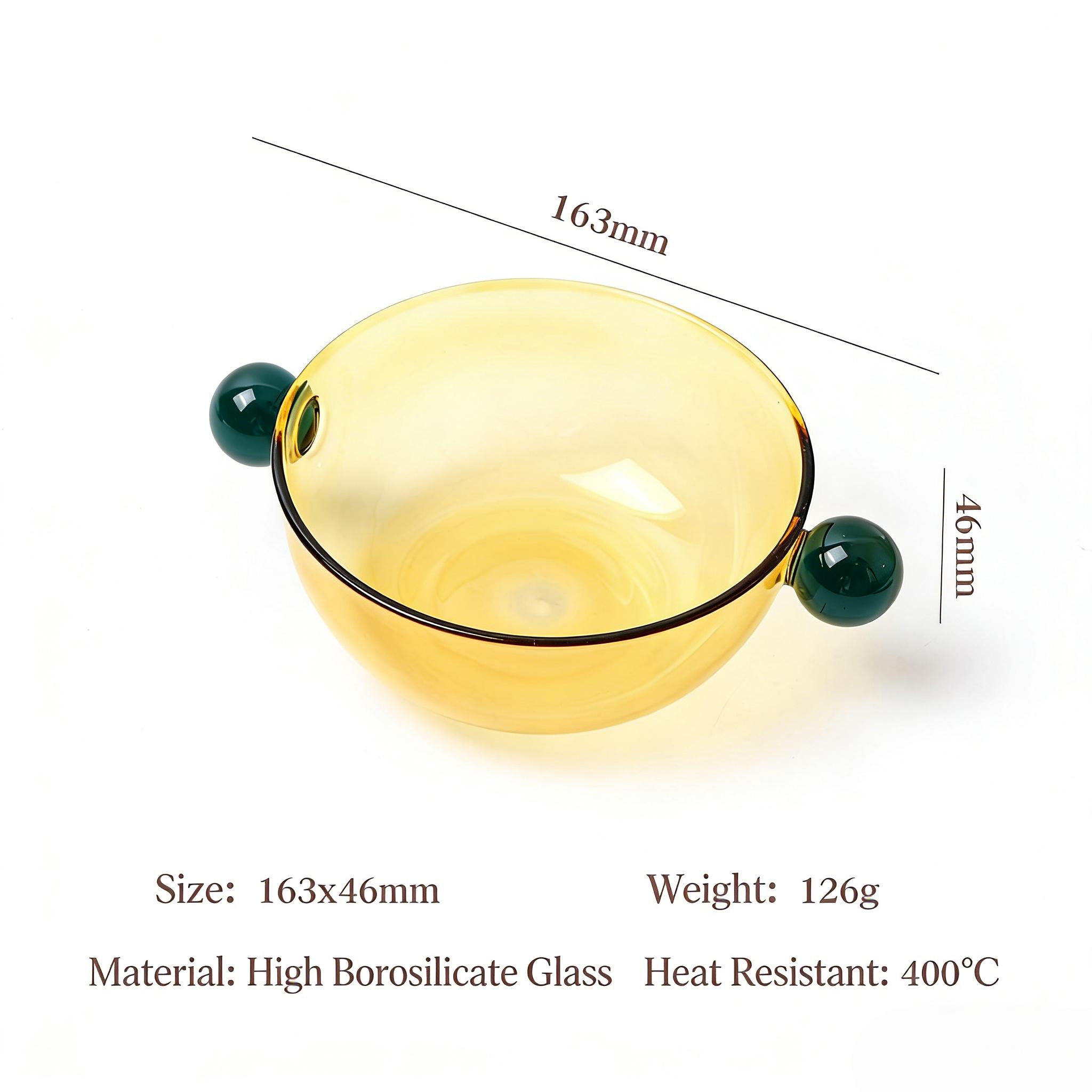 

Colorful Glass Bow Spoon Suits High Borosilicate Glass Heat-resistant Container Cereal Soup Dessert Snack Bowl Kitchen Tableware 3.5 Inch