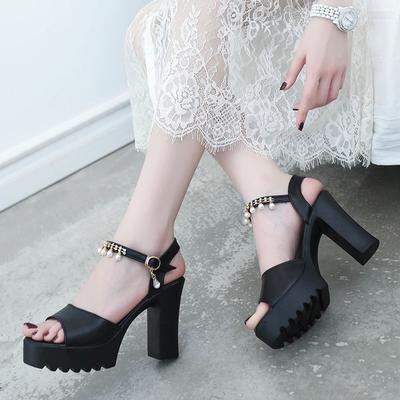Sandali con Tacco Alto da Donna di Lusso Raffinato Sandali Versatili Casual per lo Shopping Estivo Tacco Spesso Cinturino Sottile Scarpe da Donna alla Moda