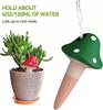 4PCS Terracotta Self Watering Stakes Mushroom Shape Self Watering Globes Plant Watering Stakes Drip Irrigation Watering Devices