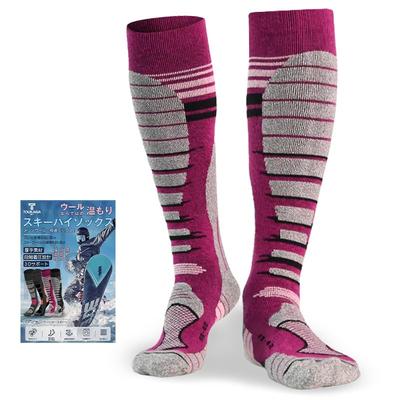 TOUKAWA Merino Wool Ski Compression Socks for Winter Cold Weather Outdoor Pile Size M Women's Socks, Antibacterial, Odor-Resistant, Snowboarding,