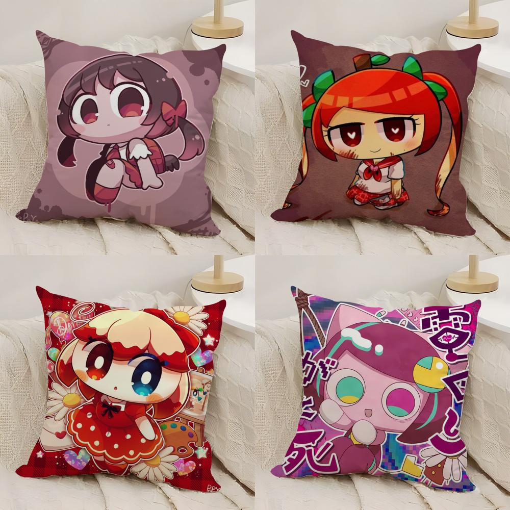 Cartoon P-PepoyoS Cushion Cover Silky Short Plush Double-Sided Printed Pillow Case for Sofa All Seasons Home Decor Gift