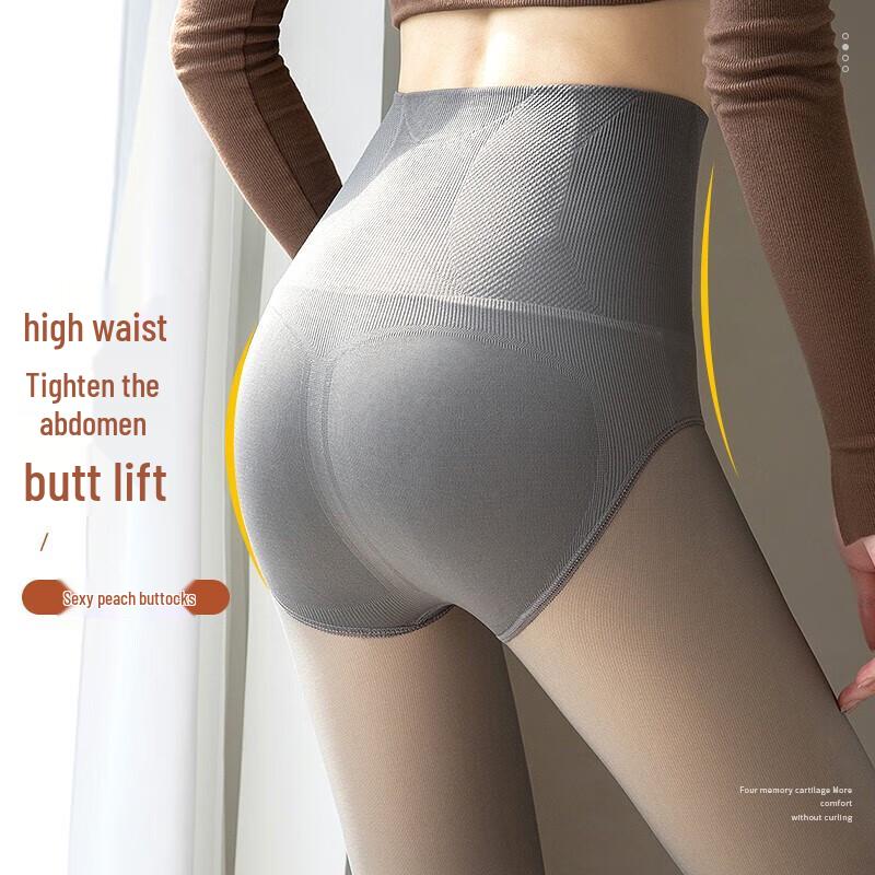 Langsha Women's Faux Sheer Fleece Lined Tights