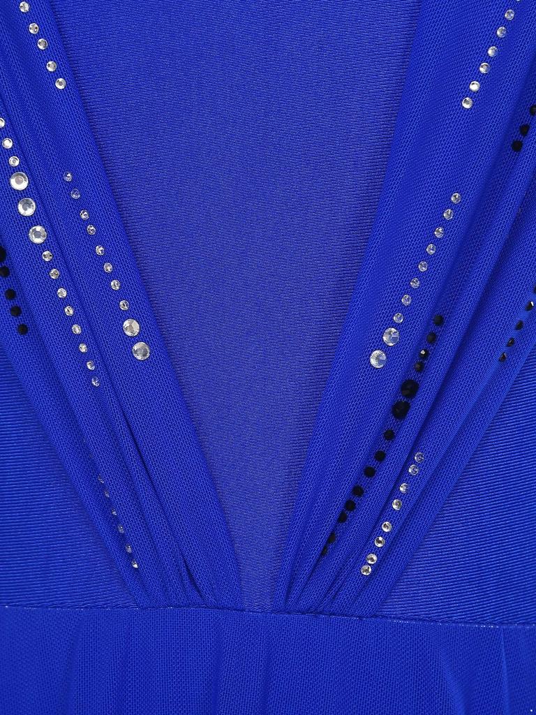 Womens Lyrical Dance Dress Sleeveless Ruched Mesh Overlay Shiny Rhinestones Side Slit Ice Skating Costume