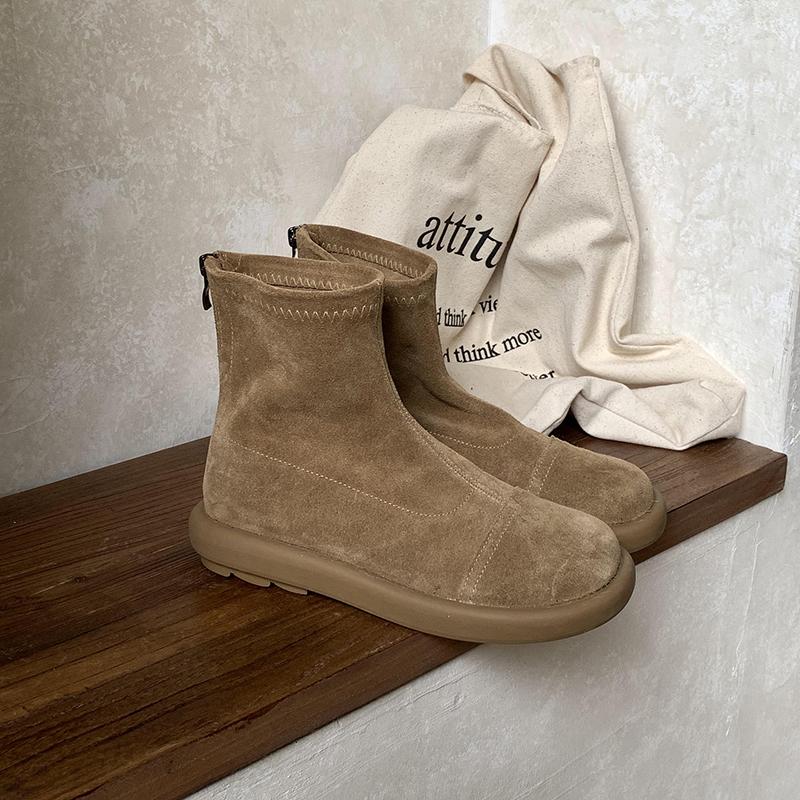 Fashion Designer Vintage Women Ankle Boots Fashion Soft Sole Short Booties Ladies Casaul Round Toe Shoes