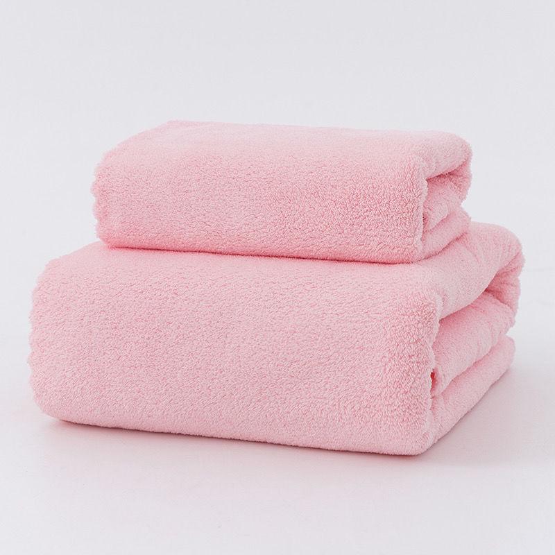 High-Density Oversized Coral Fleece Bath Towel Set for Men & Women