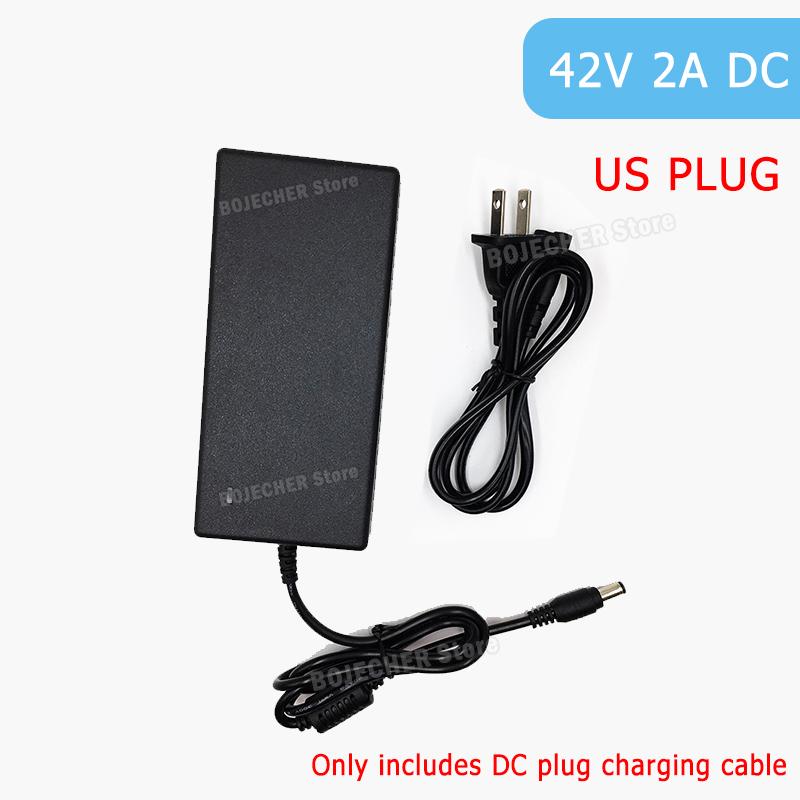 42V 54.6V 2A Lithium Battery Charger Universal 5Plugs Battery Power Adapters For AC100-240V 36V 48V 2A Battery Pack EU / US Plug