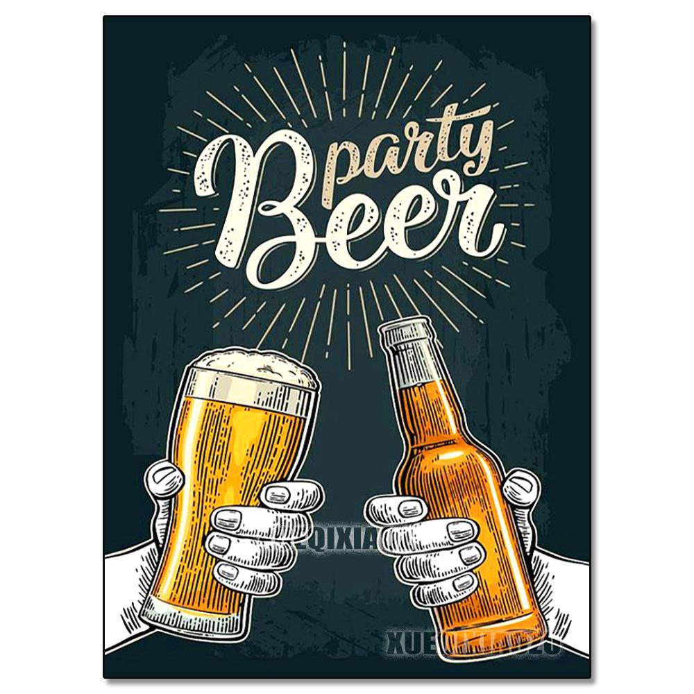 5D Diamond Painting Food Poster Diamond Mosaic Embroidery Set Bread Beer Cup DIY Rhinestone Kitchen Restaurant Decoration Gift