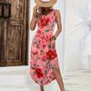 Women Sleeveless Floral Print Maxi Dress Casual Loose Fit Long Sundress Summer Lightweight Tank Style Beach Outfit