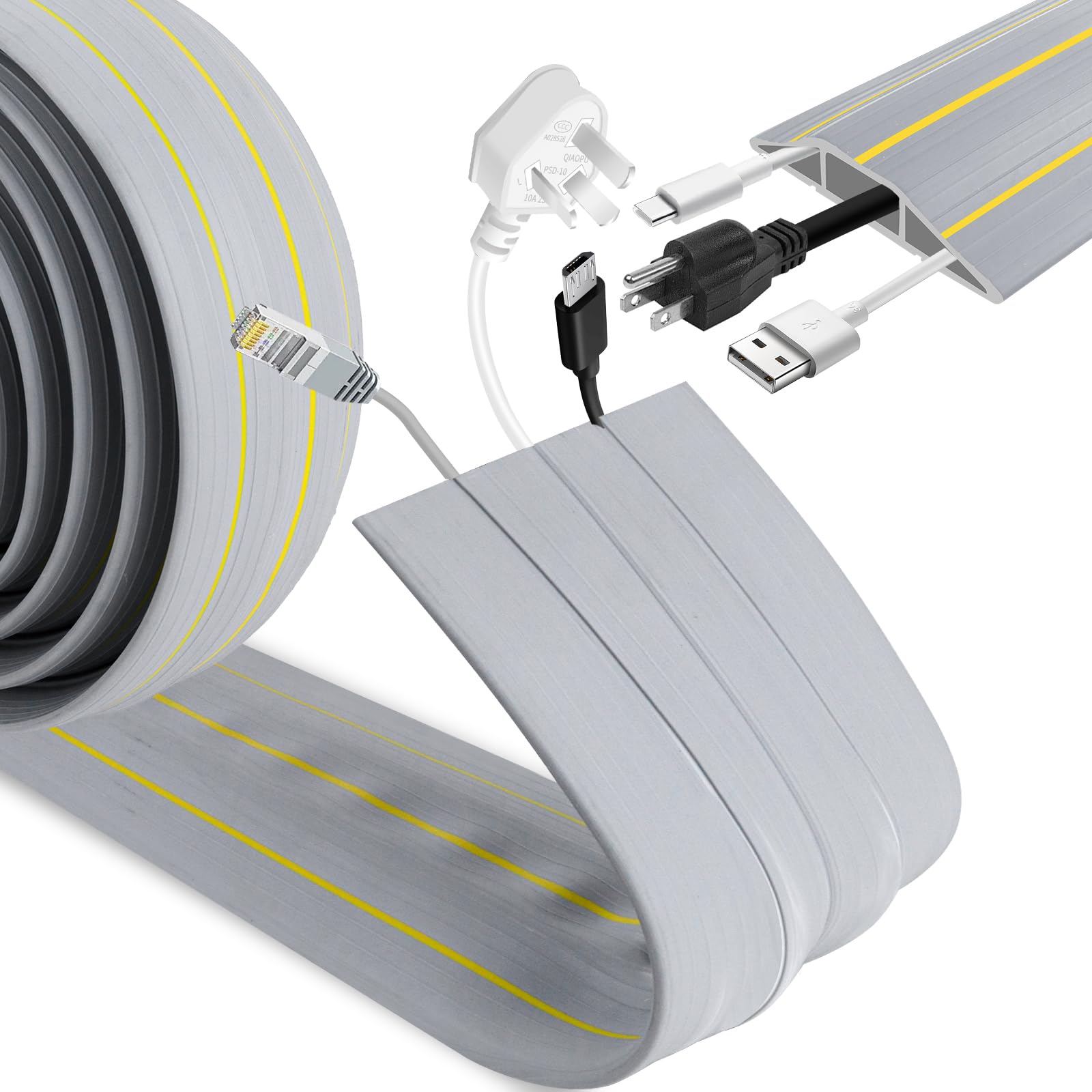 

3M Floor Cable Cover, Cord Cover, Wiring Cover, Floor Cover, Conceals and protects cables in homes, warehouses, outdoors, offices, workshops,