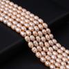 1String, Light Orange Natural Freshwater Pearls, Handmade Rice Pearl Beads, 5-6 Mm, for DIY Necklace Accessories, Jewelry Making, Women Gift, 36 Cm