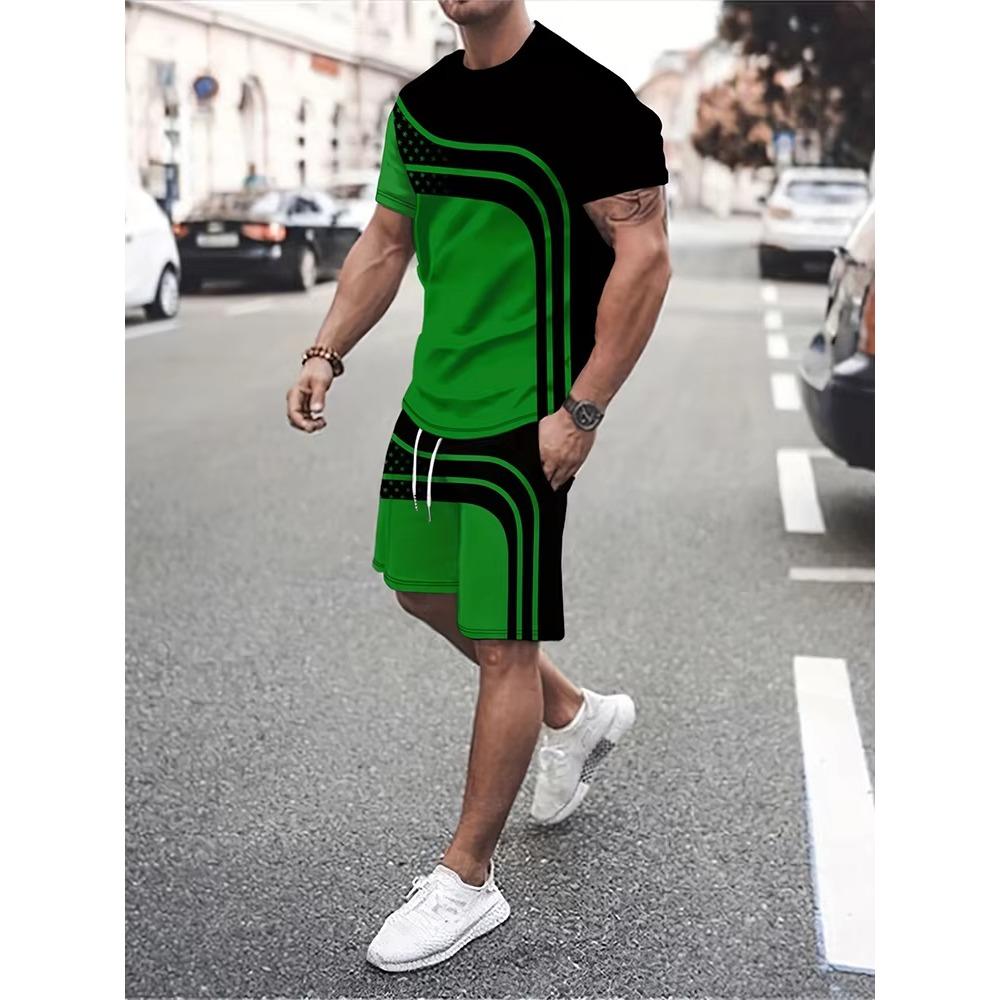 New men's outdoor running shorts for summer 2025, street fashion casual loose and comfortable T-shirt with soft and comfortabl