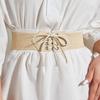 Spring And Summer Imitation Pp Grass Woven Elastic Belt Women'S Dress With Decorative Trend Waist Seal