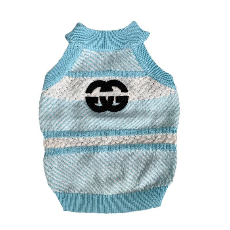 Summer New Pet Trendy Brand Ice Linen Knitted Vest Breathable Dog Cat French Bulldog Cool Casual Clothing