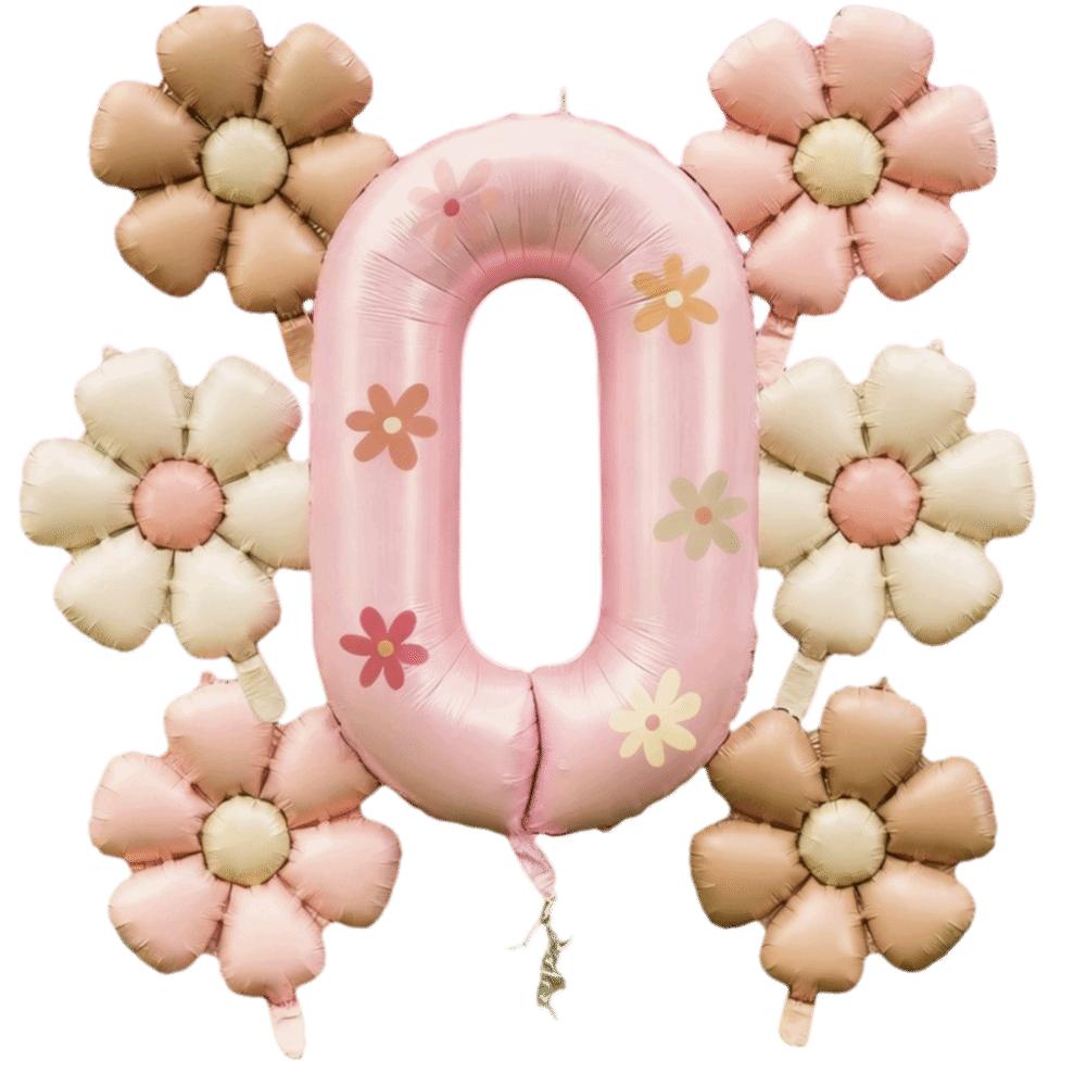 Large 0-9 Number Balloons 32inch Daisy Balloons Set Birthday Party Decorations Supplies