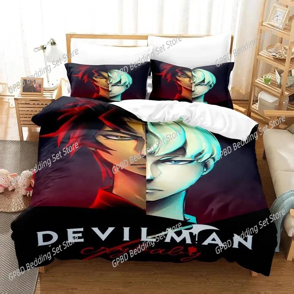 

Anime Devilman Crybaby Beding Set 3D Printed Suitable for Bedrom Soft with Soft Fabric Duvet Cover Set With Pilowcases Children Kids Home Textile 100*200cm Single