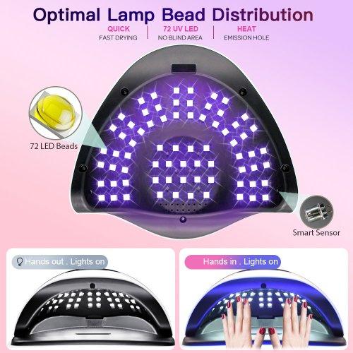 X19 MAX UV LED Nageltrockner Lampe UV Nagelkunst Trockner Licht 72 LEDs Schnelle Härtung Gel Polish Lampe für Gel Nägel